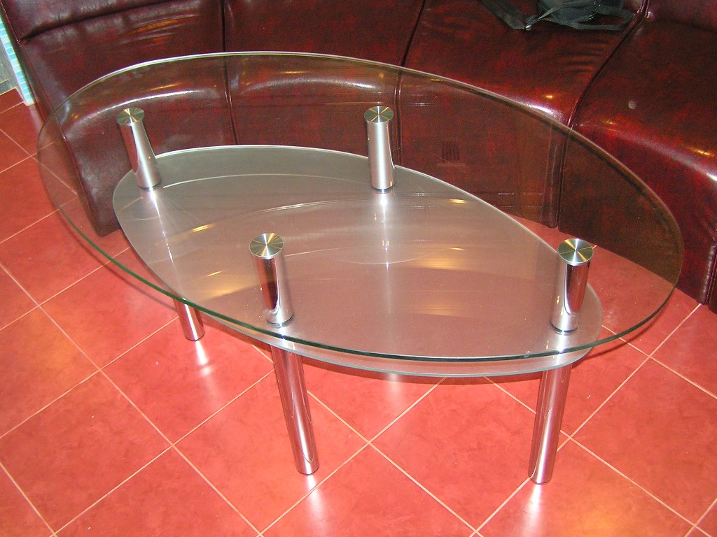 1_мебель стол журнальный стол низкий овальный стекло обычное матовое